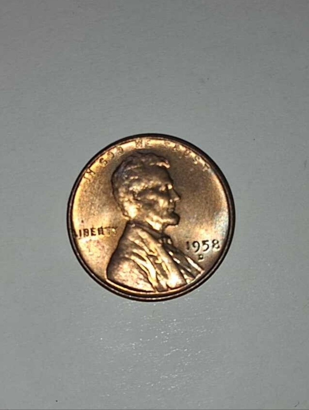 1958 D Lincoln Wheat Penny - Copper Finish Coin